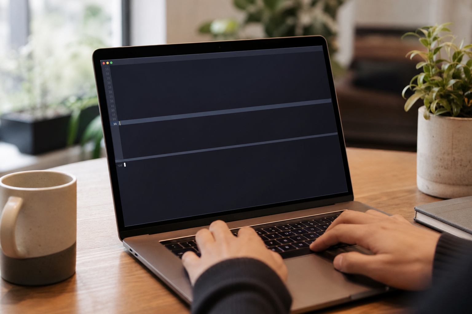 MacBookの画面にzshターミナルが表示され、ユーザーが~/.zshrcファイルにエイリアス設定を追加してClaudeを安全に起動する様子。